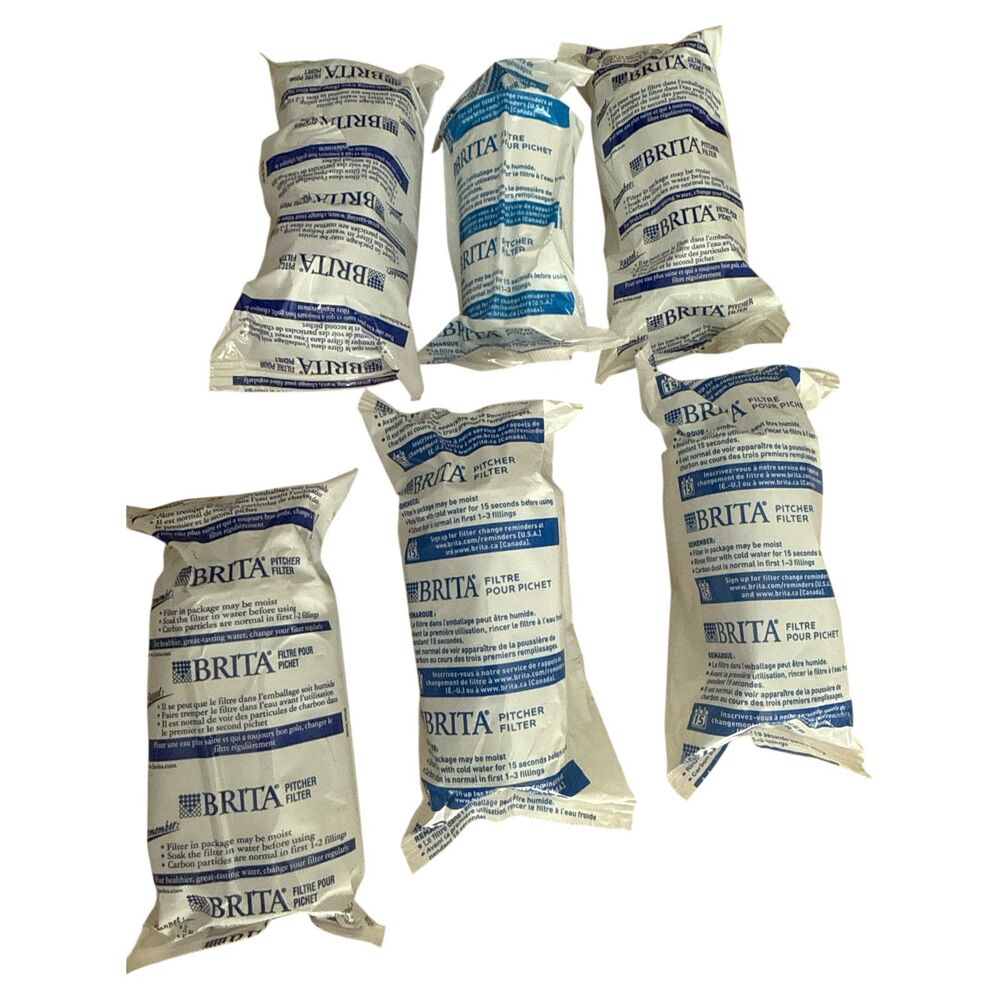 Brita Pitcher Replacement Filters Lot of 6 Unopened Sealed Water Filter Packs